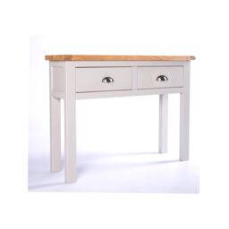Cabinet Bits Argenta Light Grey 2 Drawer Console Table Satin Chrome Cup - thumbnail 3