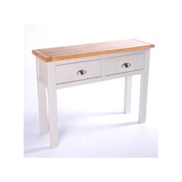 Cabinet Bits Argenta Light Grey 2 Drawer Console Table Satin Chrome Cup - thumbnail 2