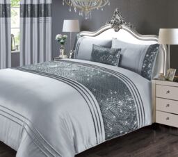 Rapport Home Charleston Polycotton Duvet Cover Set with Pillowcase in Grey - Size: Single - thumbnail 1