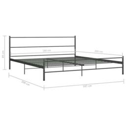 Berkfield Home Comfortable Bed Frame Grey Metal 180x200 cm Super King - thumbnail 7
