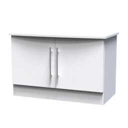 Ready Assembled 2 U Carlton Compact 2 Door TV & Media Unit (Ready Assembled) in White - Size: Medium - thumbnail 3