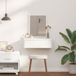 Berkfield Home Wall Hanging Dressing Table¬†White 60x40x70 cm in White - Size: 60 x 40 x 70 cm - thumbnail 4