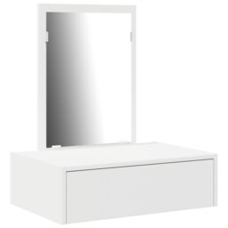 Berkfield Home Wall Hanging Dressing Table¬†White 60x40x70 cm in White - Size: 60 x 40 x 70 cm - thumbnail 2