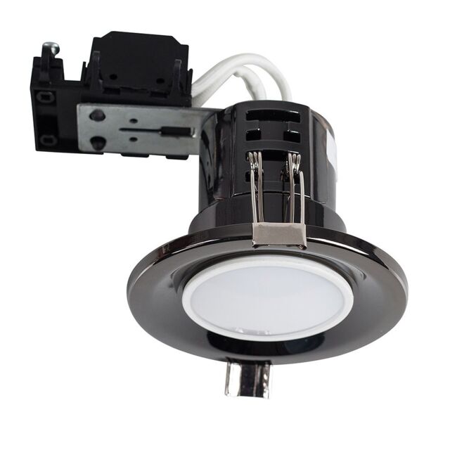 ValueLights Downlight Fire Rated Ceiling Light Fitting 4 Pack in Black - image 1