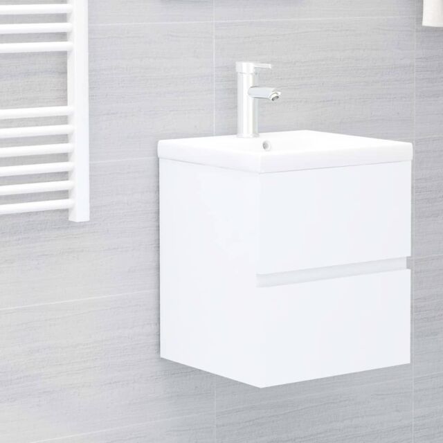 Berkfield Home Sink Cabinet with Built-in Basin White Engineered Wood - image 1