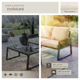 tectake Captive aluminum garden lounge set in rope design in Dark Grey - Size: 2 Seater - thumbnail 7