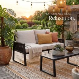 tectake Captive aluminum garden lounge set in rope design in Dark Grey - Size: 2 Seater - thumbnail 8