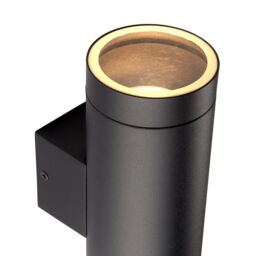 Netlighting Palin XL Outdoor Up Down Wall Lamp Textured Black Paint & Clear Glass IP44 - thumbnail 5