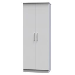 Ready Assembled 2 U Windsor Tall Double Hanging Wardrobe (Ready Assembled) in Mid Grey - thumbnail 3