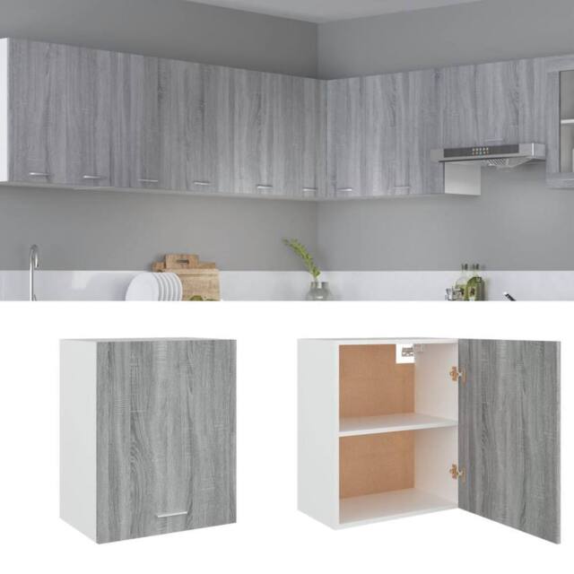 Berkfield Home Hanging Cabinet Grey Sonoma 50x31x60 cm Engineered Wood - Size: 50 x 31 x 60 cm - image 1