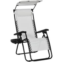 STILVORA Sun Lounger Foldable Steel Frame White - thumbnail 5