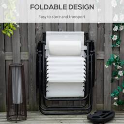 STILVORA Sun Lounger Foldable Steel Frame White - thumbnail 6