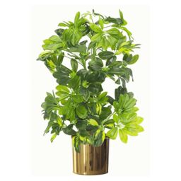 Leaf 18cm Modern Metal Planter in Gold - thumbnail 2