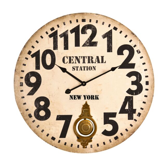 Orsina Vintage Style Wall Clock in Brown - image 1