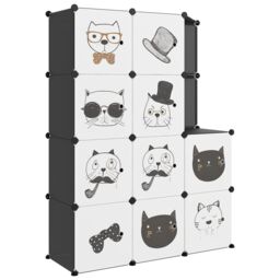 Berkfield Home Cube Storage Cabinet for Kids with 10 Cubes Black PP - thumbnail 2