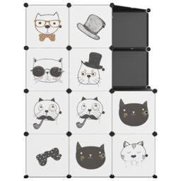 Berkfield Home Cube Storage Cabinet for Kids with 10 Cubes Black PP - thumbnail 3