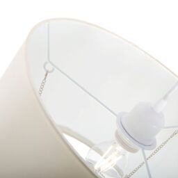 Happy Homewares Modern Satin Fabric Pendant Light Shade with Acrylic Droplets in Cream - Size: 12 inches - thumbnail 3
