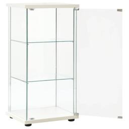 Berkfield Home Storage Cabinet Tempered Glass White - thumbnail 1