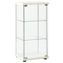 Berkfield Home Storage Cabinet Tempered Glass White - thumbnail 2