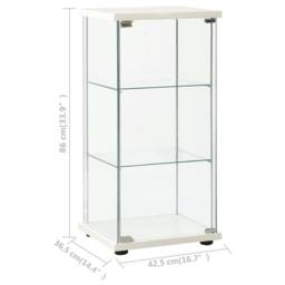 Berkfield Home Storage Cabinet Tempered Glass White - thumbnail 5