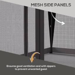OUTSUNNY 3 x 3(m) Pop Up Gazebo, Instant Shelter with Mosquito Netting in Light Grey - thumbnail 5