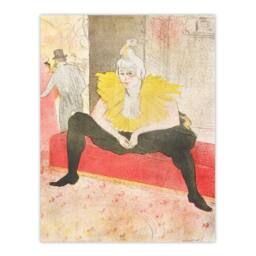 Artery8 Toulouse Lautrec Framed Wall Art Print The Seated Clowness Sketch in Beige - Size: A4 - thumbnail 3