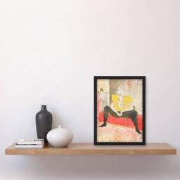 Artery8 Toulouse Lautrec Framed Wall Art Print The Seated Clowness Sketch in Beige - Size: A4 - thumbnail 2