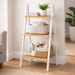 EONLION 3 Tier Bamboo Bathroom Shelf Natural in Brown - thumbnail 5