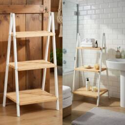 EONLION 3 Tier Bamboo Bathroom Shelf Natural in Brown - thumbnail 2