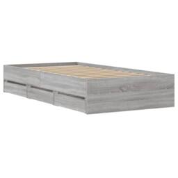 Berkfield Home Bed Frame w/Drawers Frame Grey Sonoma 75x190 cm Small Single - thumbnail 8
