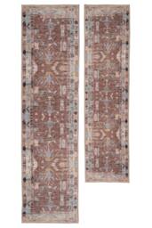 Kukoon Tribal Design Cotton Chenille Washable Long Hallway Runner Rug in Brown - Size: 60 cm x 240 cm - thumbnail 2