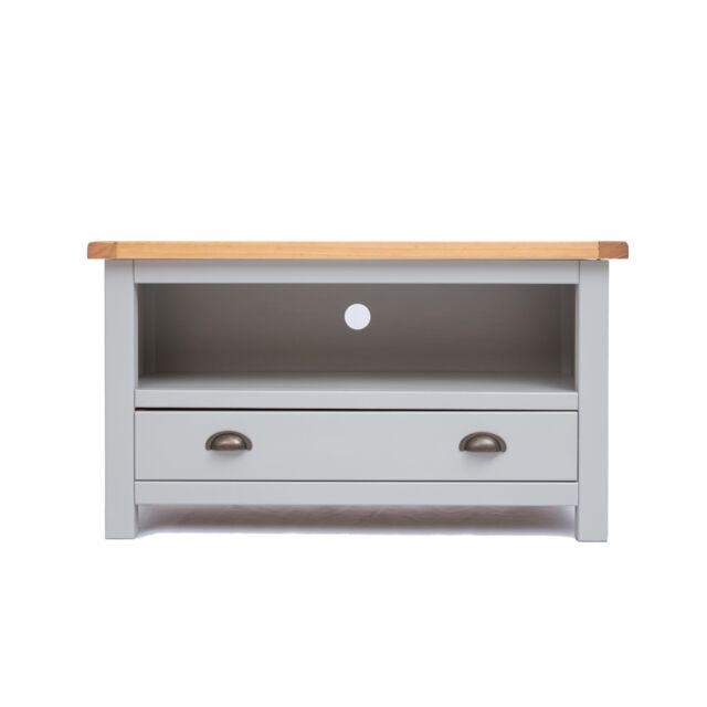 Cabinet Bits Argenta Light Grey 1 Drawer TV Cabinet Brass Cup Handle - image 1