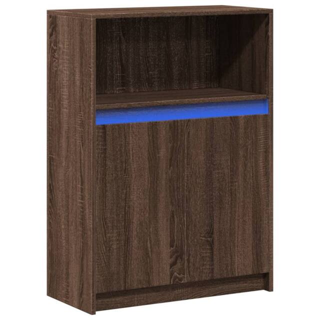 Berkfield Home Sideboard with LED Brown Oak 72x34x100 cm Engineered Wood - Size: 72 x 34 x 100 cm - image 1