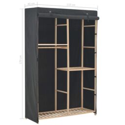 Berkfield Home 3-Tier Wardrobe Grey 110x40x170 cm Fabric - Size: 110 x 40 x 170 cm - thumbnail 6