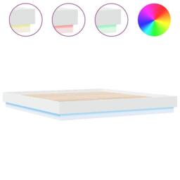 Berkfield Home Bed Frame with LED without Mattress White 180x200 cm Super King - thumbnail 1