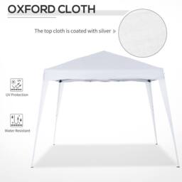 OUTSUNNY Garden Pop up Gazebo Tent Party Water-resistant 2.5 x 2.5M in White - thumbnail 5