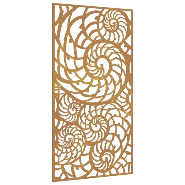 Berkfield Home Garden Wall Decoration 105x55 cm Corten Steel Shell Design in Brown - image 1