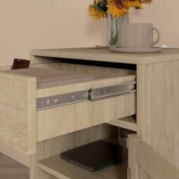 Wyld Haus Basose Natural Wood Effect Rattan Bedside Table Drawer & Door - thumbnail 8
