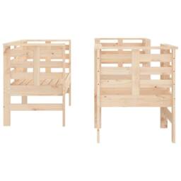 Berkfield Home Beautiful 3 Piece Garden Lounge Set Solid Wood Pine in Light Tan - thumbnail 5