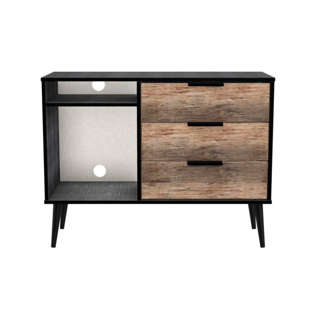 Ready Assembled 2 U Fuji 3 Drawer TV Unit (Ready Assembled) in Walnut - image 1