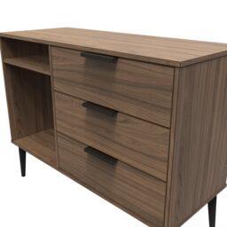 Ready Assembled 2 U Fuji 3 Drawer TV Unit (Ready Assembled) in Walnut - thumbnail 4