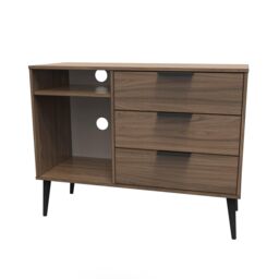 Ready Assembled 2 U Fuji 3 Drawer TV Unit (Ready Assembled) in Walnut - thumbnail 3