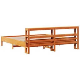 Berkfield Home Bed Frame without Mattress Wax Brown 180x200 cm Super King Solid Wood Pine - thumbnail 6
