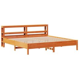 Berkfield Home Bed Frame without Mattress Wax Brown 180x200 cm Super King Solid Wood Pine - thumbnail 3