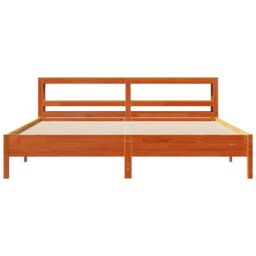 Berkfield Home Bed Frame without Mattress Wax Brown 180x200 cm Super King Solid Wood Pine - thumbnail 4