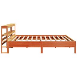 Berkfield Home Bed Frame without Mattress Wax Brown 180x200 cm Super King Solid Wood Pine - thumbnail 5