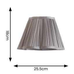 ValueLights Loralei Dark Grey Pleated Faux Silk Scalloped Easy Fit Lamp Shade - Size: Large - thumbnail 5