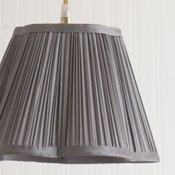 ValueLights Loralei Dark Grey Pleated Faux Silk Scalloped Easy Fit Lamp Shade - Size: Large - thumbnail 4