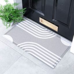 Artsy Mats Grey Abstract Lines Indoor & Outdoor Doormat - 70x40cm - Size: 40 cm x 70 cm - thumbnail 1