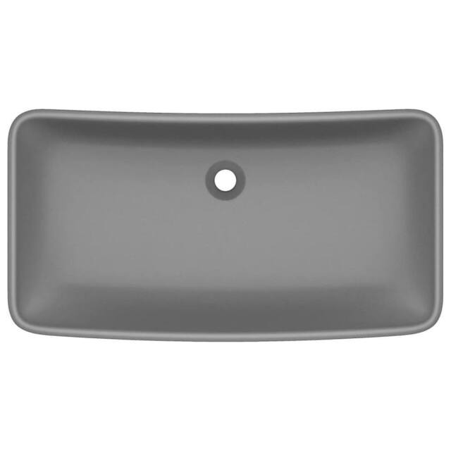 Berkfield Home Luxury Basin Rectangular Matt Dark Grey 71x38 cm Ceramic - image 1